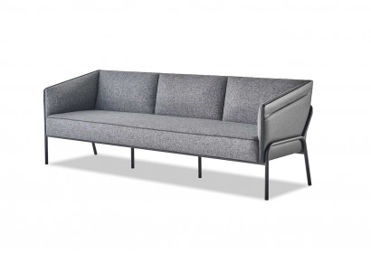 Liedergaustull 3-Sëtzer Gro Sofa Modern Dräisëtzeg Textil Edelstahl Lieder