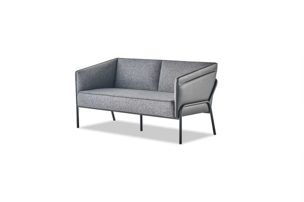Modern Sofa-Set 3-Sëtzer 2-Sëtzer Gro Stoff Lieder Edelstahl Couch