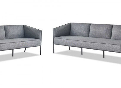 Modern Sofa-Set 3-Sëtzer 2-Sëtzer Gro Stoff Lieder Edelstahl Couch