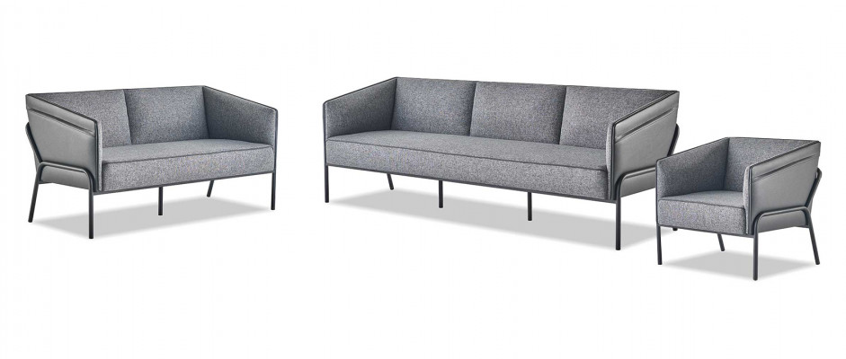 Sëtzmoebel-Set 3-Sëtzer 2-Sëtzer Sessel Gro Basisfauteuil Modern Sofa-Set