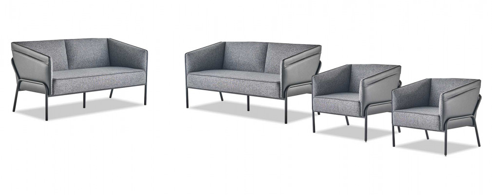 Sofa-Set Gro 2-Sëtz Sessel Sofagarnituren Sofas Textil Lieder Inoxdadabl