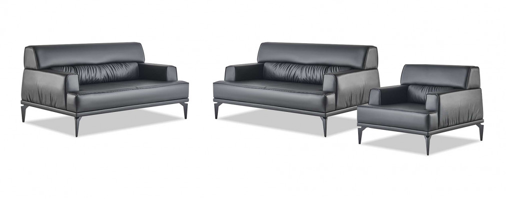 Sëtzmiwwel Modern Sofa-Set 2-Sëtzer Fotell Schwaarz Sofagarnituren Lieder