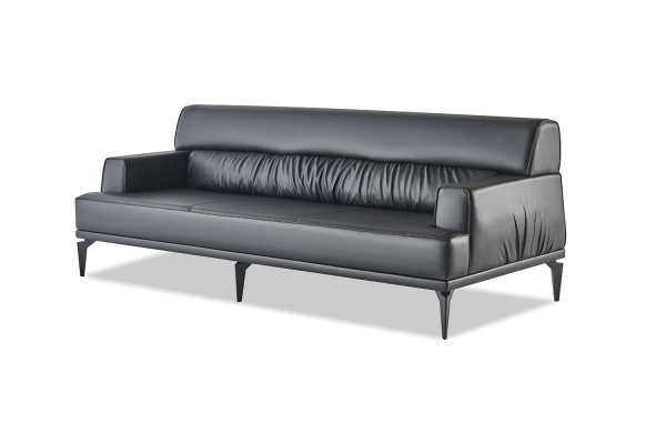 Sofagarnituren Sofa-Set Lieder 3-Sëtzer Fotell Schwaarz Lieder-Sofaen Modern