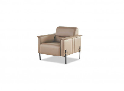 Lehnsessel Beige Edelstol Still modern Lieder Holz 1-Sëtz Weich