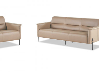 Sëtzmiwwel Beige Sofagarnitur Set 3-Sëtzer 2-Sëtzer Fotell Lieder Modern