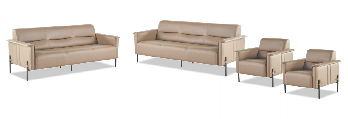 Komplett Canapé-Set 3-Sëtzer Sesselen Liederkanapé Modern Lehnstull Lieder