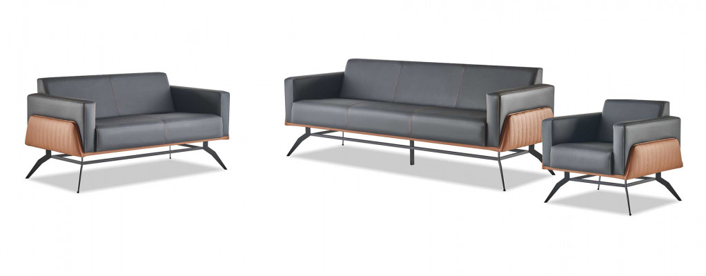 Sofagarnituren Schwaarz Braun Ledersofas 3-Sëtzer 2-Sëtzer Fauteuil Modern