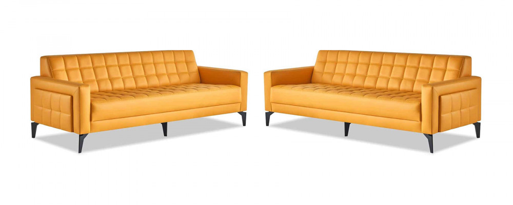 Sofa-Set Giel 3-Sëtz Sofasen Chesterfield Ledersofasen Modern Lieder Edestol