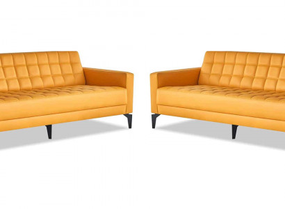 Sofa-Set Giel 3-Sëtz Sofasen Chesterfield Ledersofasen Modern Lieder Edestol