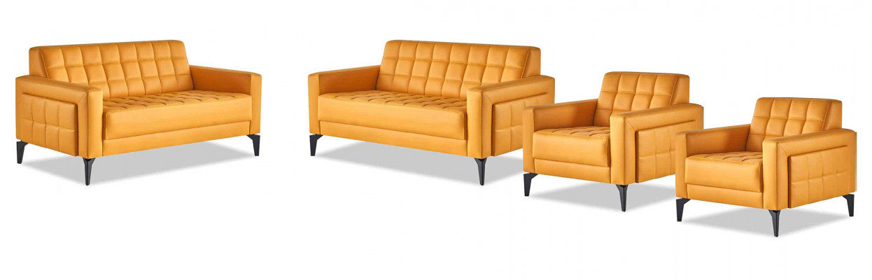 Sëtzmiwwel Chesterfield Giel 2-Sëtz Still Lieder Sofas Modern Edelstol