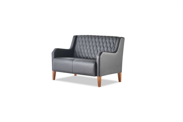 Komplett Liederstillgarnituren Couch Sëtzmébel 2-Setze-Stull Schwaarz Modern Set