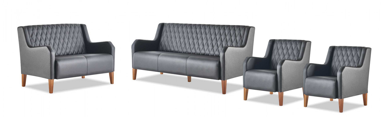Sofa-Set Lieder Modern 3-Sëtzer 2-Sëtzer Schwaarz Fotell Lieder Sofen Couch