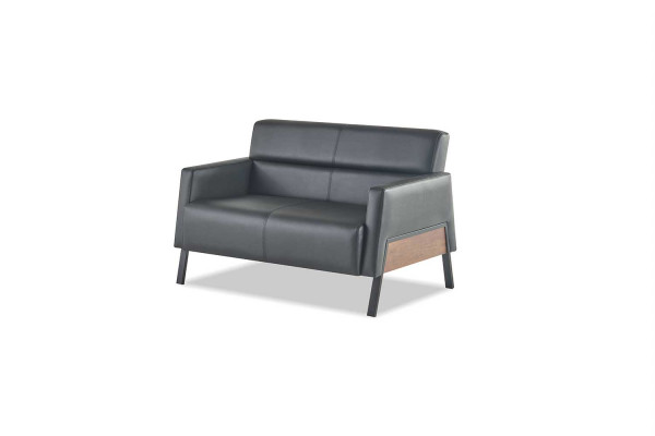 Sëtzmiwwel Lieder Set Liedersofa 2-Sëtzer Fautteuil Modern Schwaarz Inox