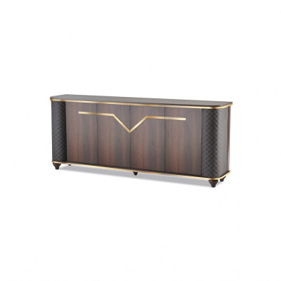 Sideboard Braun Schwarz Zweefaarweg Modern Dieren Aarbechtszëmmer Reaktiounsfäeg