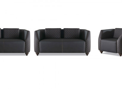 Canapé-Sätz 3-Plaz 2-Plaz Sesselschwaarz Ledersofa Polstersofa Couch