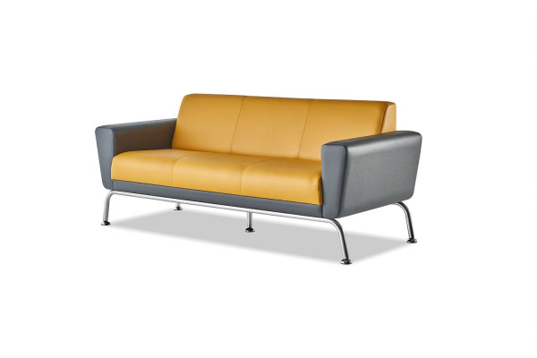 Liederparks Lieder Edelstahl Modern Giel Gro 3-Sëtzer Fotell Sofas-Set