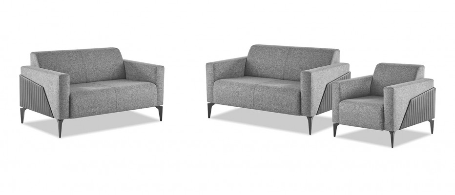 Sofa-Set Grey Sofas Fauteuils Edelstol Sofa-Set 2-Sëtzer Fauteuil
