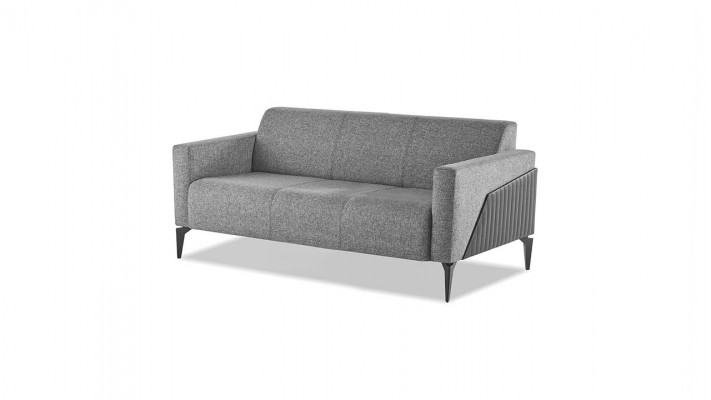 Sofagarnitur Set 3-Sëtzer 2-Sëtzer Fauteuil Gro Textil Edelstol Holz Modern