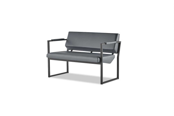 Komplett schwaarz Lieder-Sofa-Set Couch 3-Sëtzer 2-Sëtzer Sessell Holz