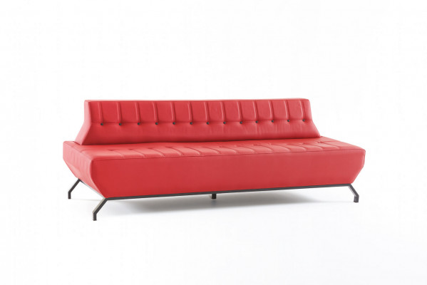 Modernt Sofa-Set Rout 3-Sëtzer Gro Sesselen Chesterfield Chesterfield
