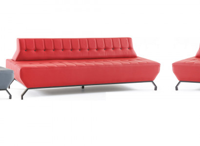 Modernt Sofa-Set Rout 3-Sëtzer Gro Sesselen Chesterfield Chesterfield