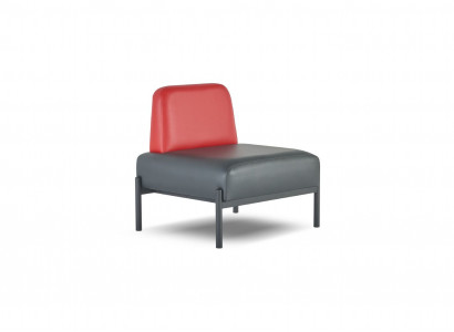 Schwaarz Rout Lieder Sofa Flur Diele Art Deco Lieder Sessel Edelstol 1-Sëtzer