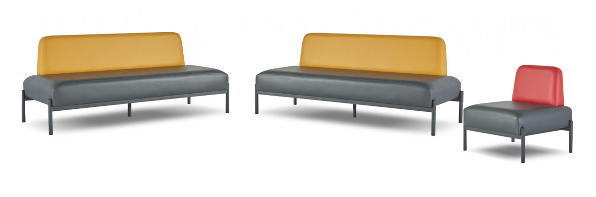 Luedersofaen Giel Rout Art Deco Edelstol 3-Sëtzer Fauteuil Schwaarz Lieder Set