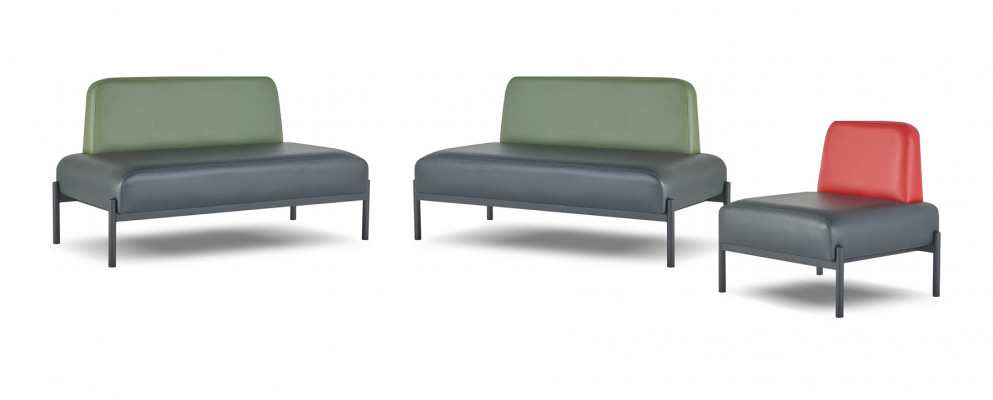 Komplett Sofae Art Deco 2-Sëtzer Sëtzschal Schwarz Gréng Rout Ledersofa Holz