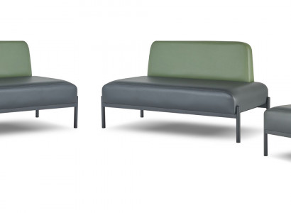 Komplett Sofae Art Deco 2-Sëtzer Sëtzschal Schwarz Gréng Rout Ledersofa Holz