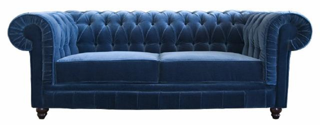 Chesterfield Textil Sofa Lieder Stoff Canapé 3 Plazen Canapéensemble Liederkanapé NEI