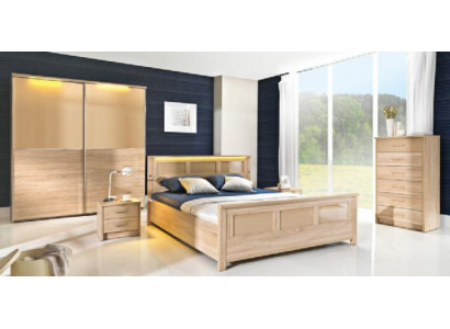 Schlofzëmmer Holz Garnitur Set Komplett Bett Schaf Kommod Nachtdësch Cremona2