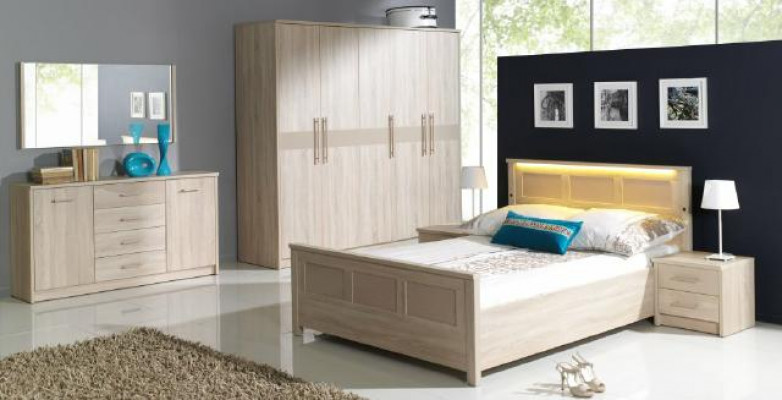 Schlofkummer Miwwelen Ariichtung Bett Kleederschaf Kommode Komplett Set Kommode