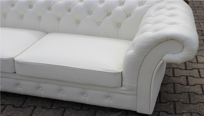 Chesterfield Sofa 3-Sëtzer Polster Napalon Lieder Couch Garnitur Nei