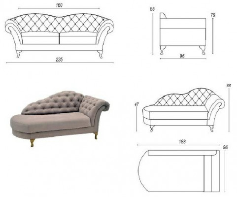 Chesterfield Sofagarnitur Sofa Polster Set Chaiselounge Klassesch Stil Couch