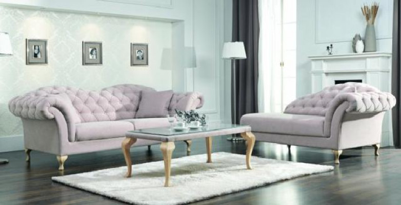 Chesterfield Sofagarnitur Sofa Polster Set Chaiselounge Klassesch Stil Couch