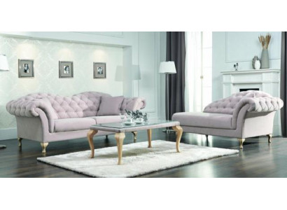 Chesterfield Sofagarnitur Sofa Polster Set Chaiselounge Klassesch Stil Couch