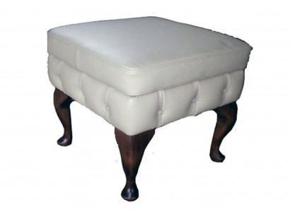 Hocker Chesterfield Säithocker Ottomane Couch Lieder Stoff Textil Sëtz Nei