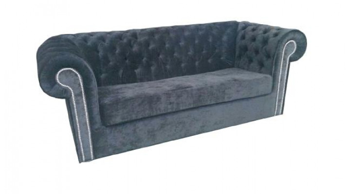 Chesterfield Samt Textil Stoff Canapé Couch Polster 3 Sëtz Klassesch Couchen Nei