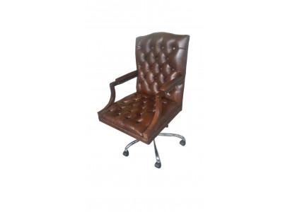 Chesterfield Bürostull Dréistull Büro Sesselleder Sessell KING Dréissessell Nei