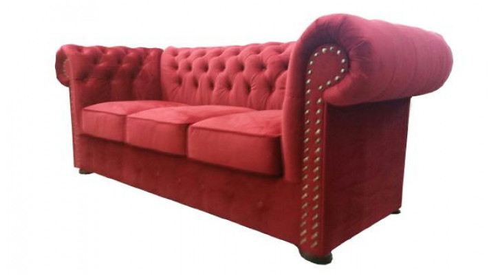 Chesterfield Sofa Canapé Polster Stoff Textil 3er Garnitur Designer Sofas Canapéen