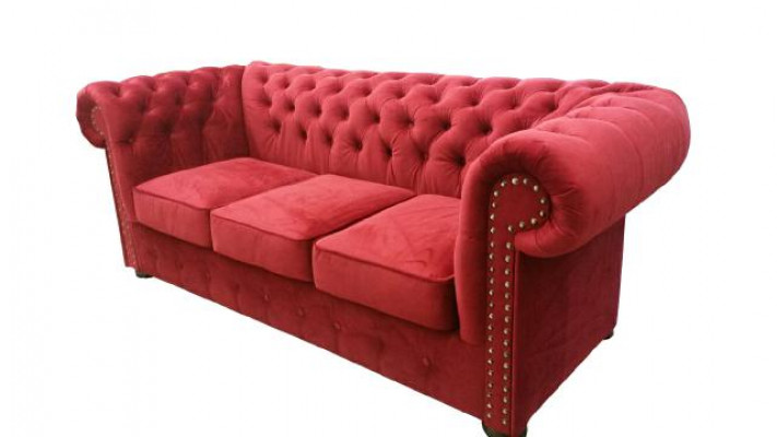Chesterfield Sofa Canapé Polster Stoff Textil 3er Garnitur Designer Sofas Canapéen