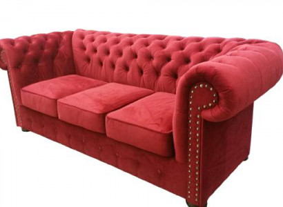 Chesterfield Sofa Canapé Polster Stoff Textil 3er Garnitur Designer Sofas Canapéen