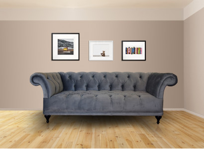 Chesterfield Sofa Polster Designer Canapéen Sofas Garnitur Textil Stoff Textil 14