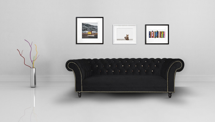 Chesterfield Canapé Pölster Designer Canapéë Canapéë Garnitur Textilstoff Textil 30