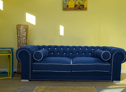 Chesterfield Sofa 3-Sëtzer Gepolstert Designer Couchen Sofaen Garnitur SL Sofa 5