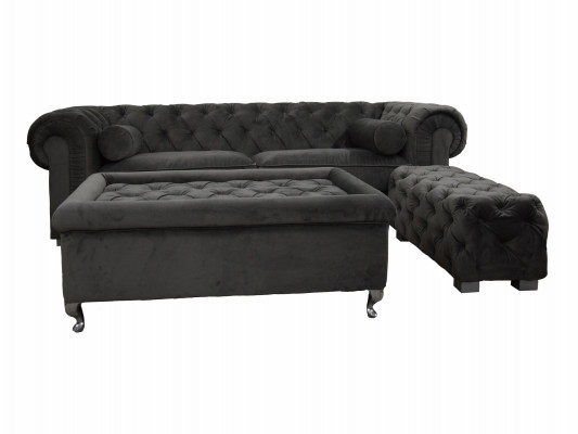 Chesterfield Sofa 3-SITZER Polster Designer Canapéen Sofas Garnitur SL Sofa 19
