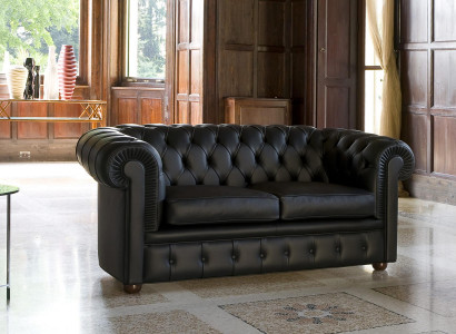 Chesterfield Sofa Couch Polstersofa Klassesch 2-Sëtzer Sëtz Lieder Schaffhuet.