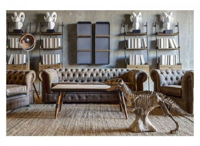 Sëtzgarnitur Polster Canapé Sofa Klassik Chesterfield 3 Sëtzer Set Nei NAPOLI V