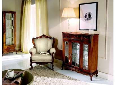 Miwwelen Stil Barock Holz Kommode Schaf Vitrinn Miwwelen Luxus Fautteuil