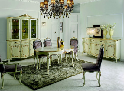 Desing Italienesch Miwwelen Luxus Iessdësch Iesszëmmer Holz Miwwelen Klassesch Stil Hell
